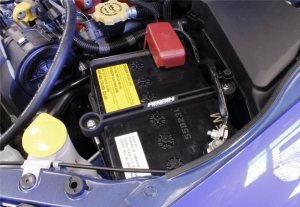 Subaru WRX STI Battery Tie Down - Perrin Performance - Black - `02-`25 Subaru WRX STI Battery Tie Down - Perrin Performance - Black - `02-`25
